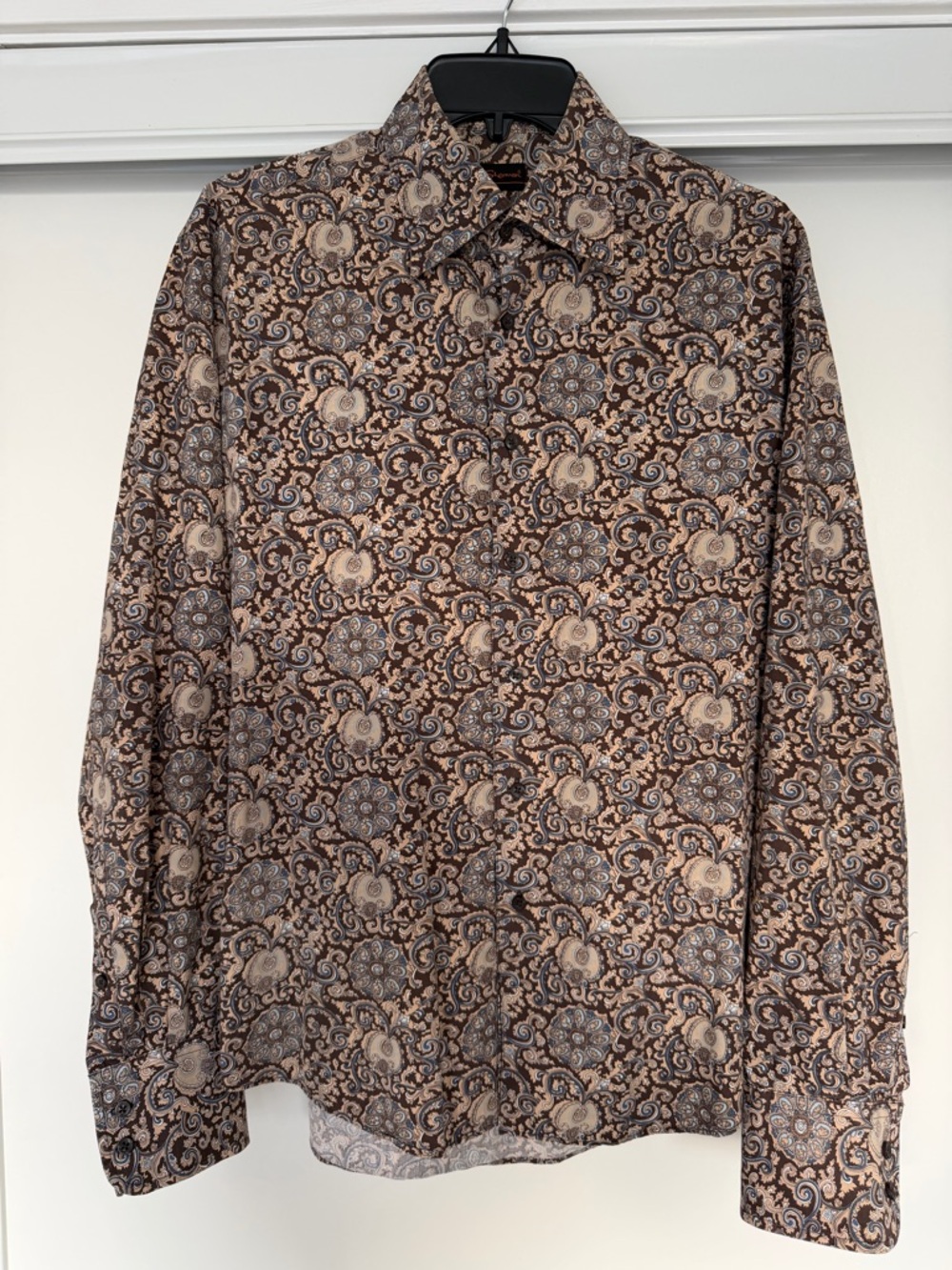 Ben Sherman Brown Paisley Floral Men’s Button-Down Shirt Large